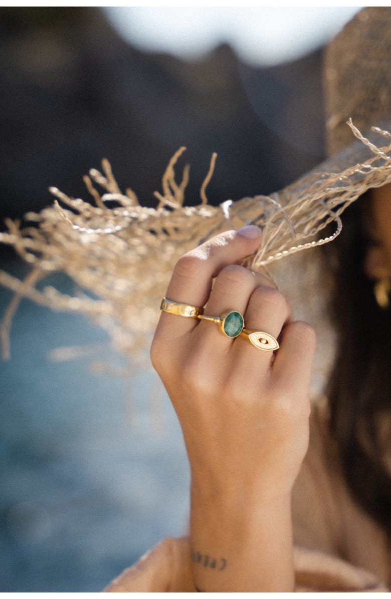 Ottoman Hands Siena Cocktail Ring, Alternate, color, Emerald