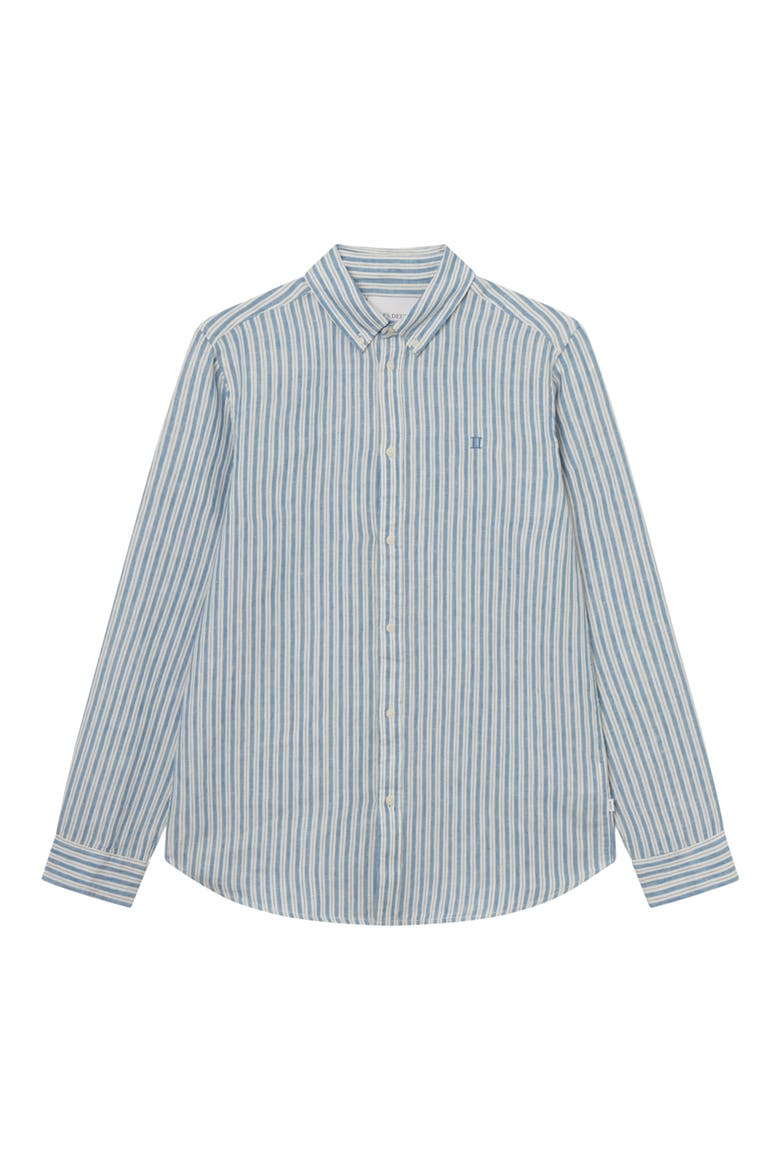 Kristian Linen Button-Up Shirt, Main, color, WASHED DENIM BLUE/ IVORY
