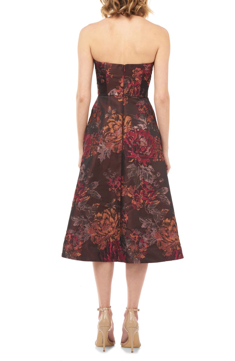 Kay Unger Claudia Kensington Strapless Jacquard Cocktail Dress, Alternate, color, 