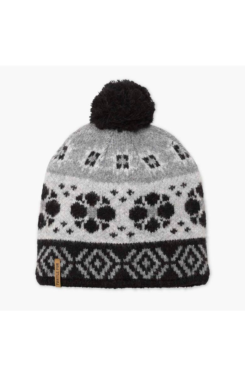 Turtle Fur Camilla Pom Beanie, Main, color, Black