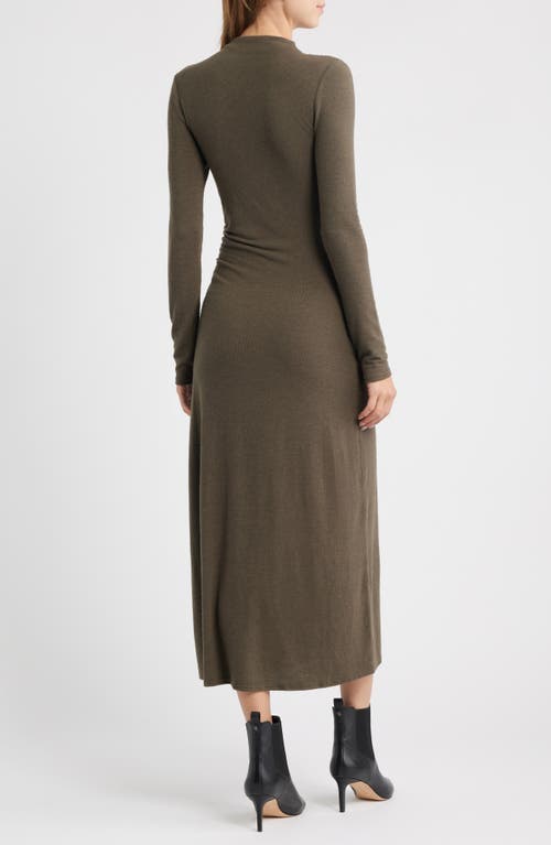 Rails Margaret Long Sleeve Knit Midi Dress In Brown