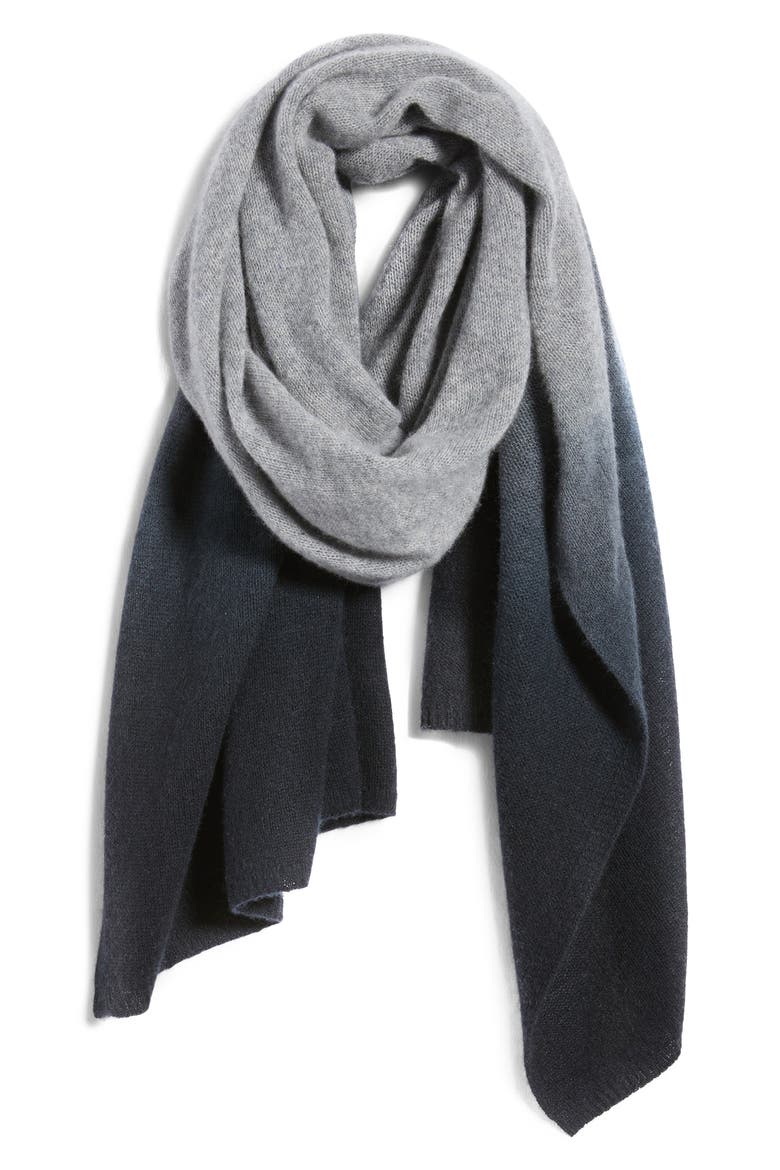 Ombré Cashmere Wrap, Alternate, color, BLACK- GREY