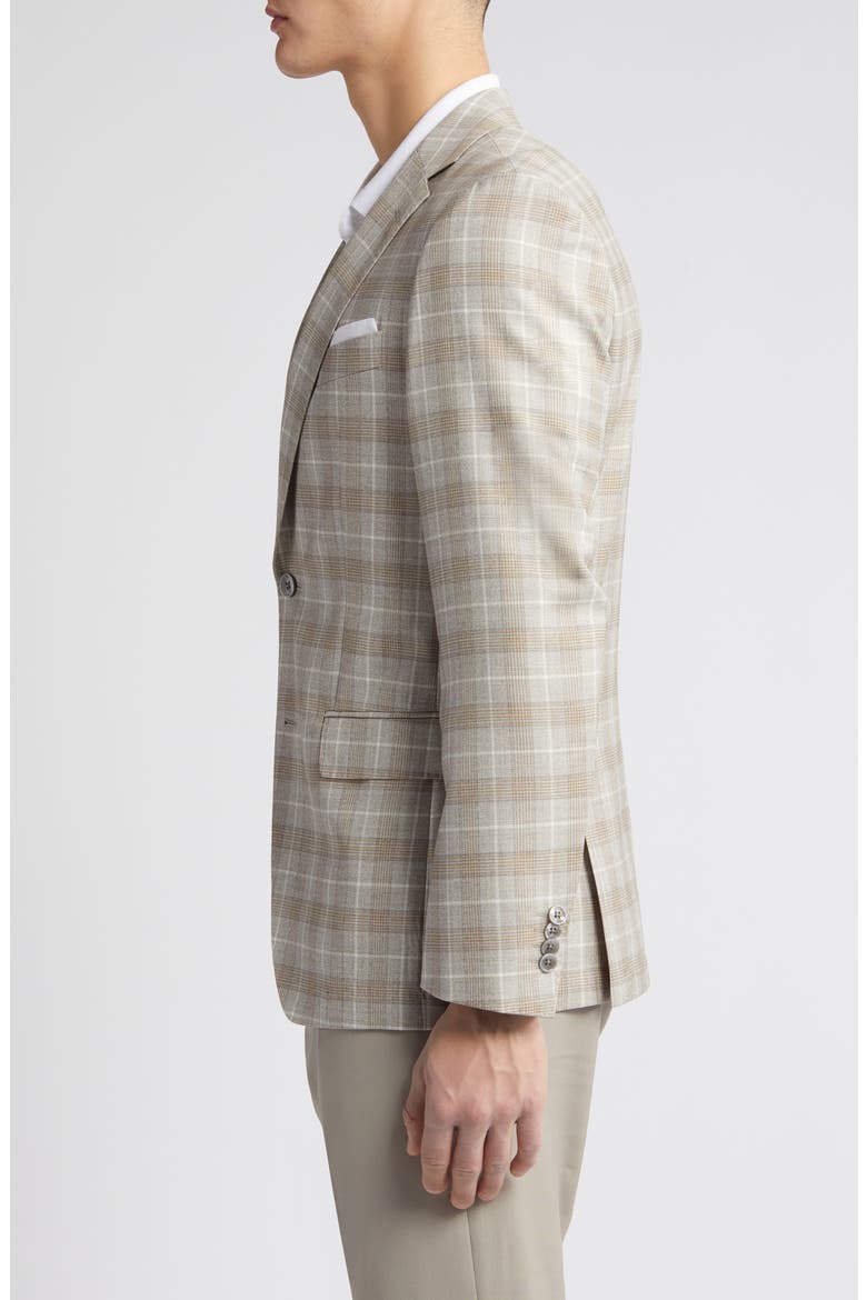 Hutson Plaid Virgin Wool Sport Coat, Alternate, color, BEIGE