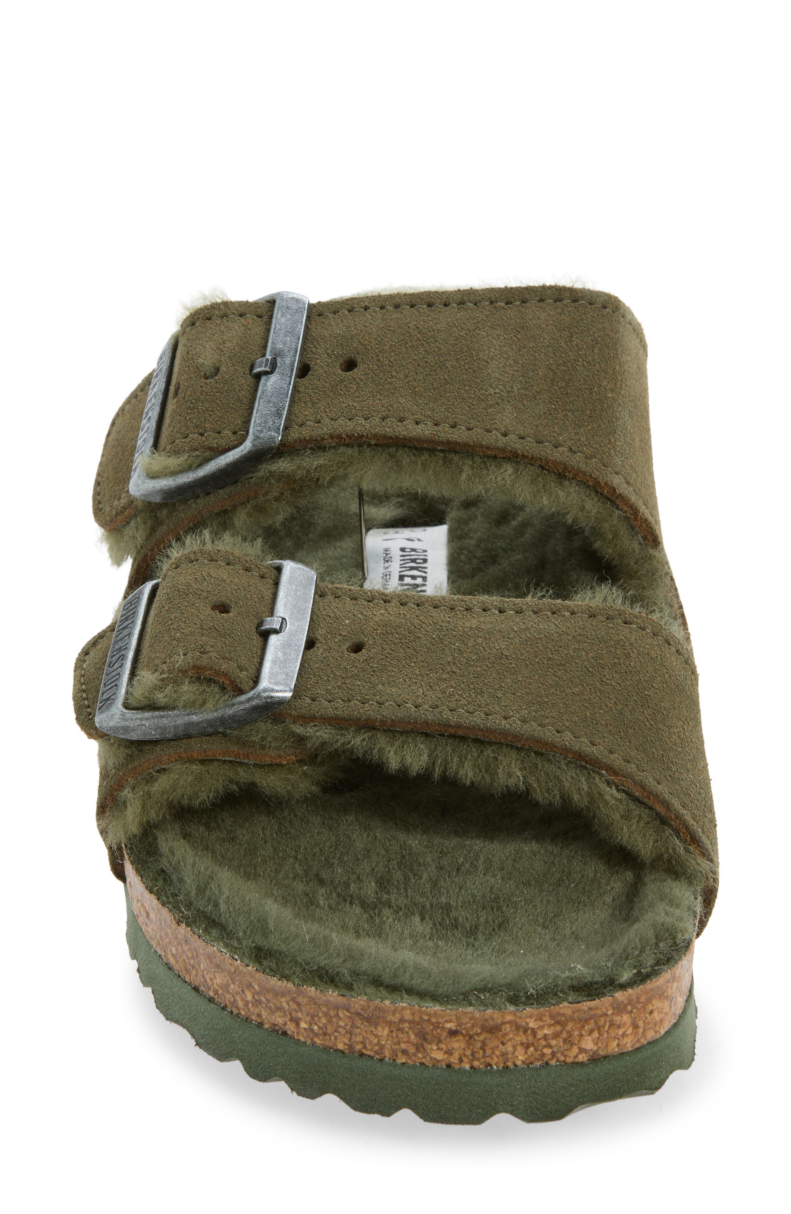 Arizona Genuine Shearling Lined Slide Sandal, Alternate, color, THYME/ THYME
