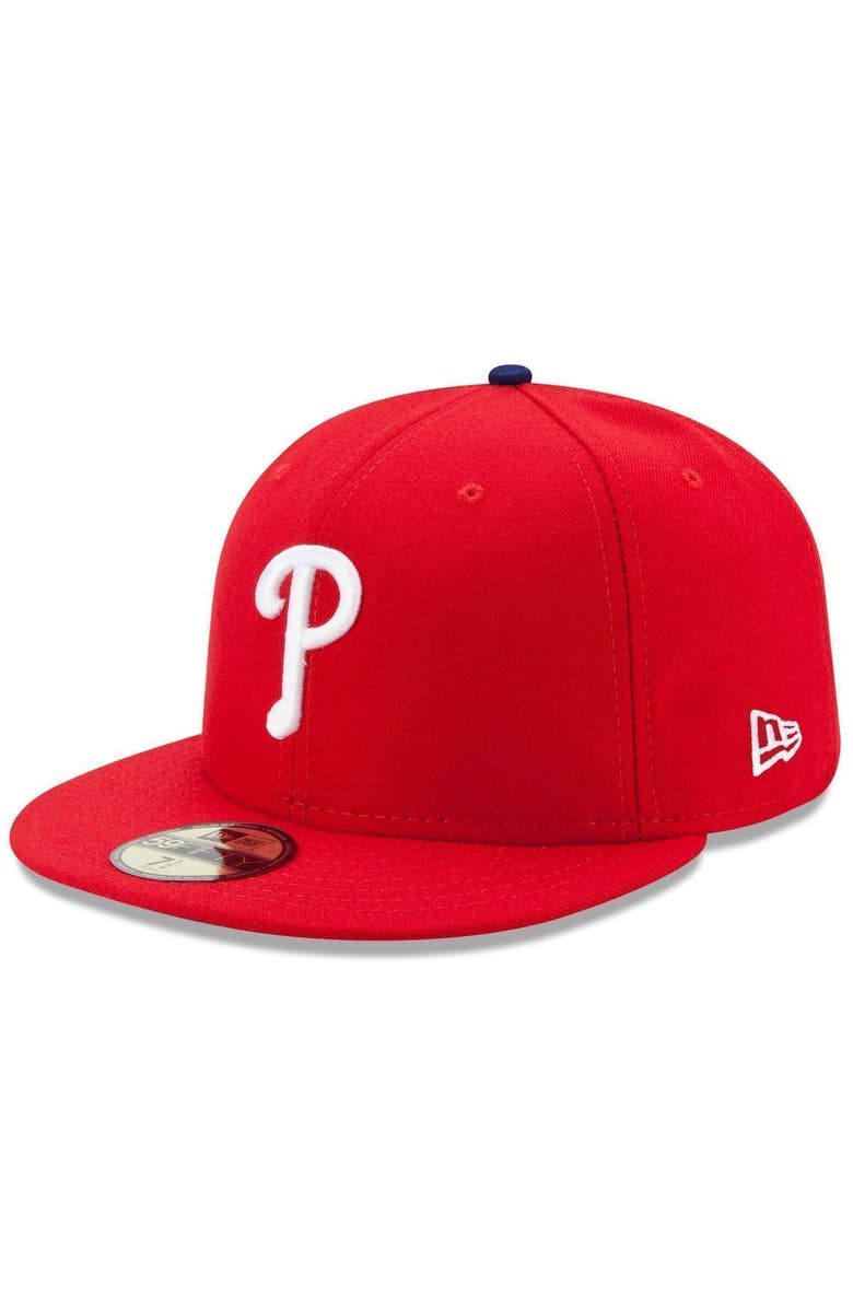 New Era Men's New Era Red Philadelphia Phillies Game Authentic Collection On-Field 59FIFTY Fitted Hat, Main, color, Red