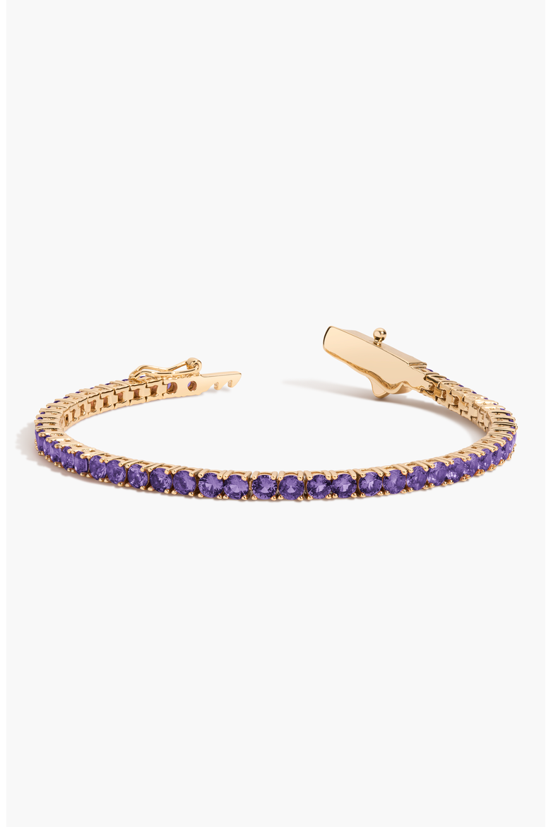 Lab Grown Amethyst Tennis Bracelet, Main, color, Yellow Gold Vermeil