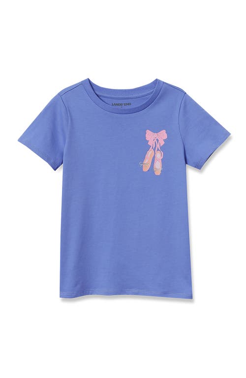 Lands' End Kids'  Girls Graphic Tee In Blue