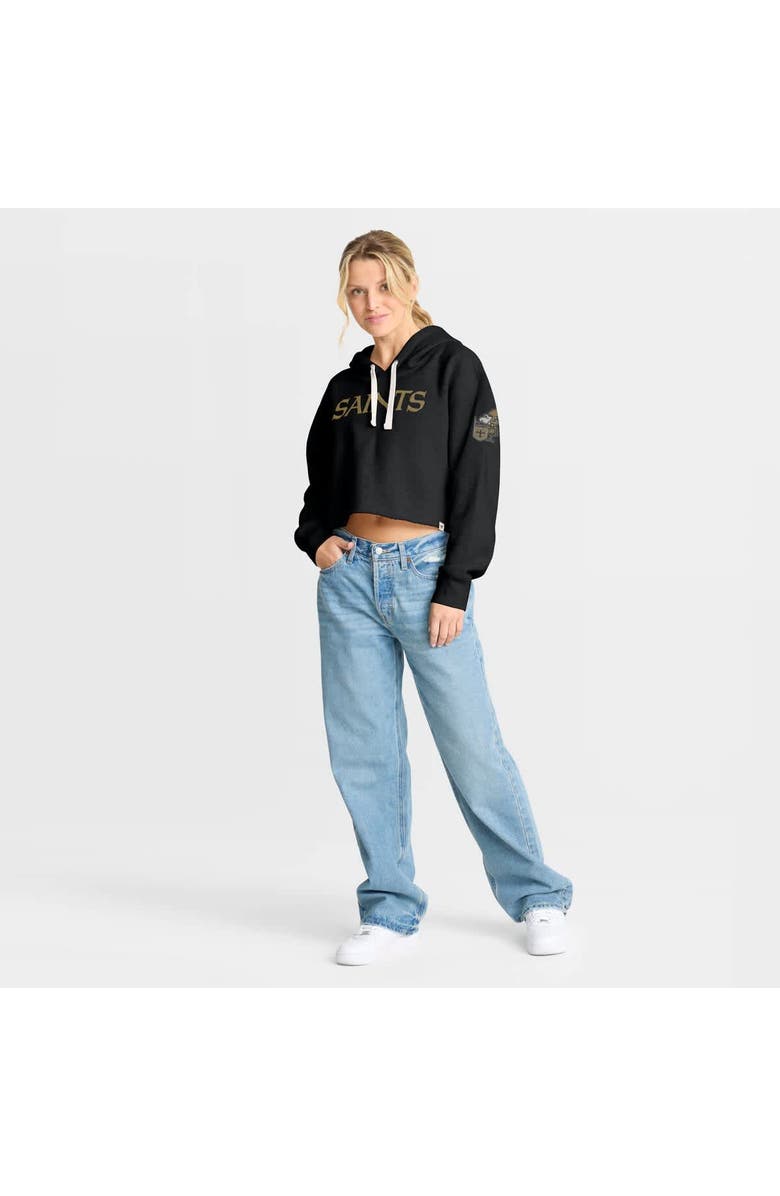 FANATICS Women's Fanatics Black New Orleans Saints Oversized Hometown Heritage Cropped Hoodie, Alternate, color, Black