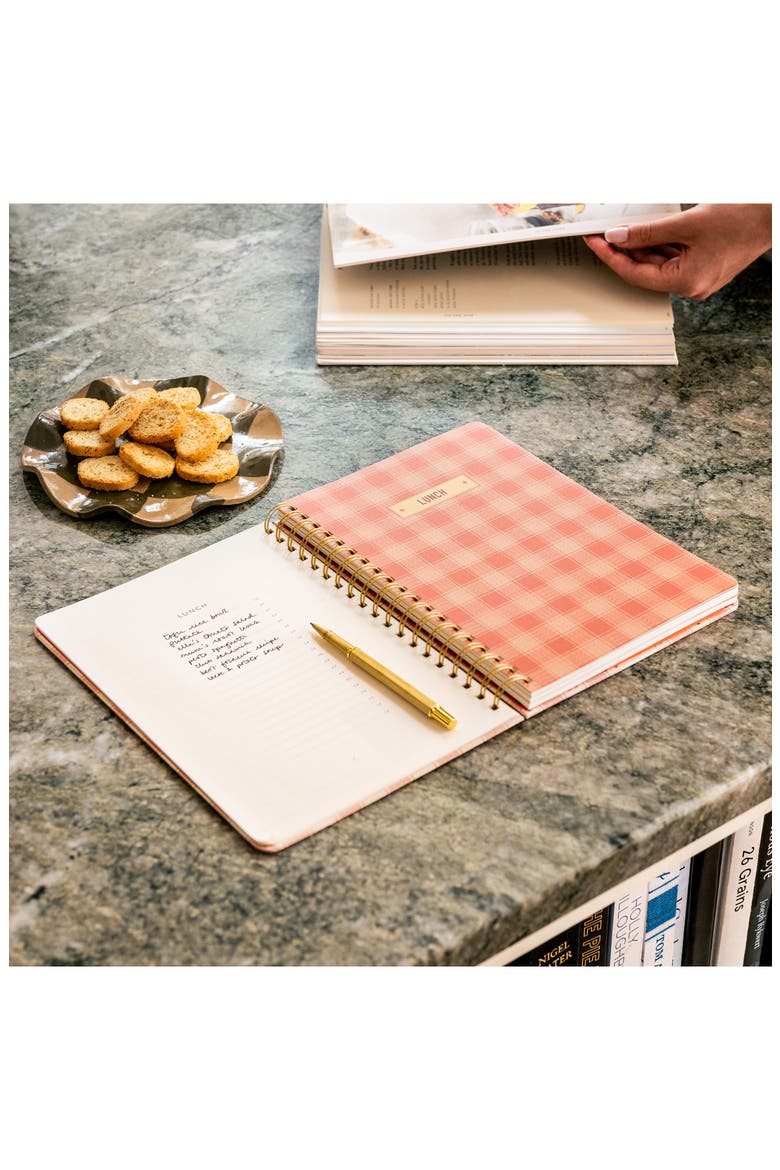 Lobster Gingham Recipe Journal, Alternate, color, RED