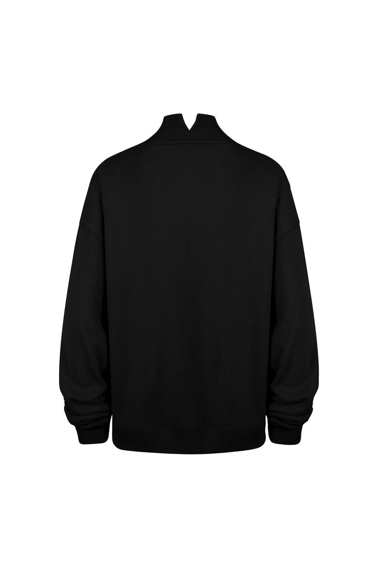 Women's '47 Black San Francisco Giants Oversized Vantage Mock Neck Sweatshirt, Alternate, color, Black