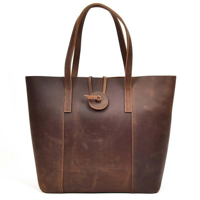STEEL HORSE LEATHER The Taavi Tote | Handcrafted Leather Tote Bag, Main, color, Brown