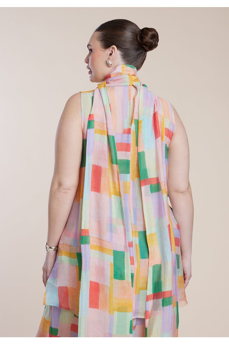 Sheer Neck Tie Tunic, Alternate, color, PAINTED GLASS