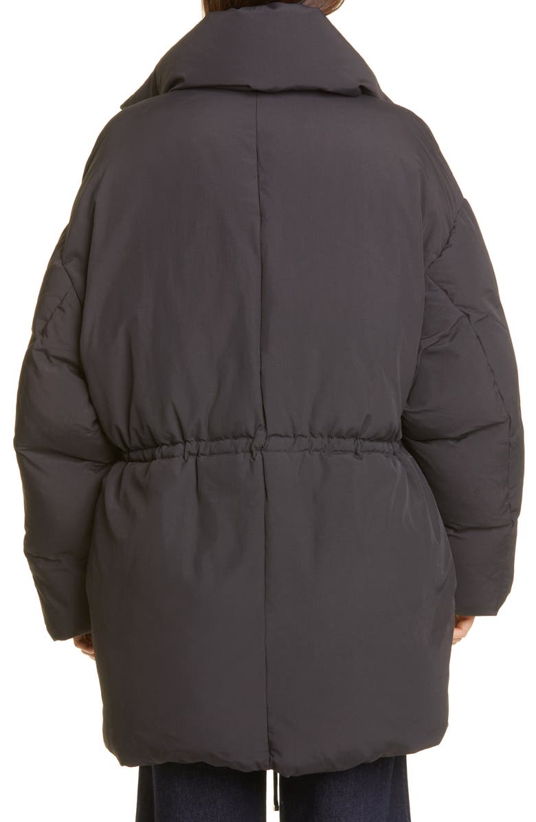 TOTEME Drawstring Oversize Recycled Nylon Down Jacket, Alternate, color, 