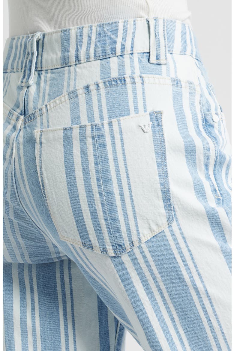 Frayed Cuffed High Waist Boyfriend Jeans, Alternate, color, LIGHT BLUE