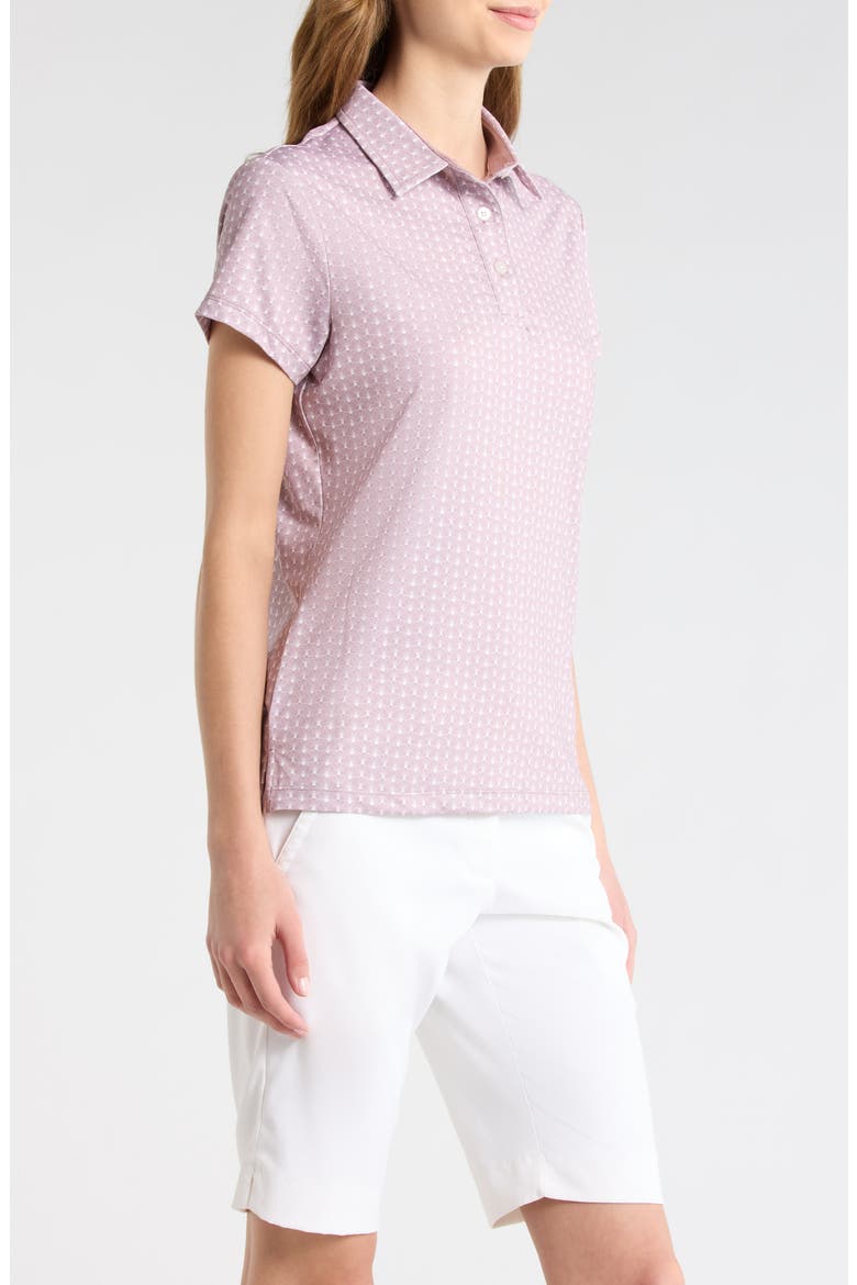 Lauren Print Golf Polo, Alternate, color, MAUVE
