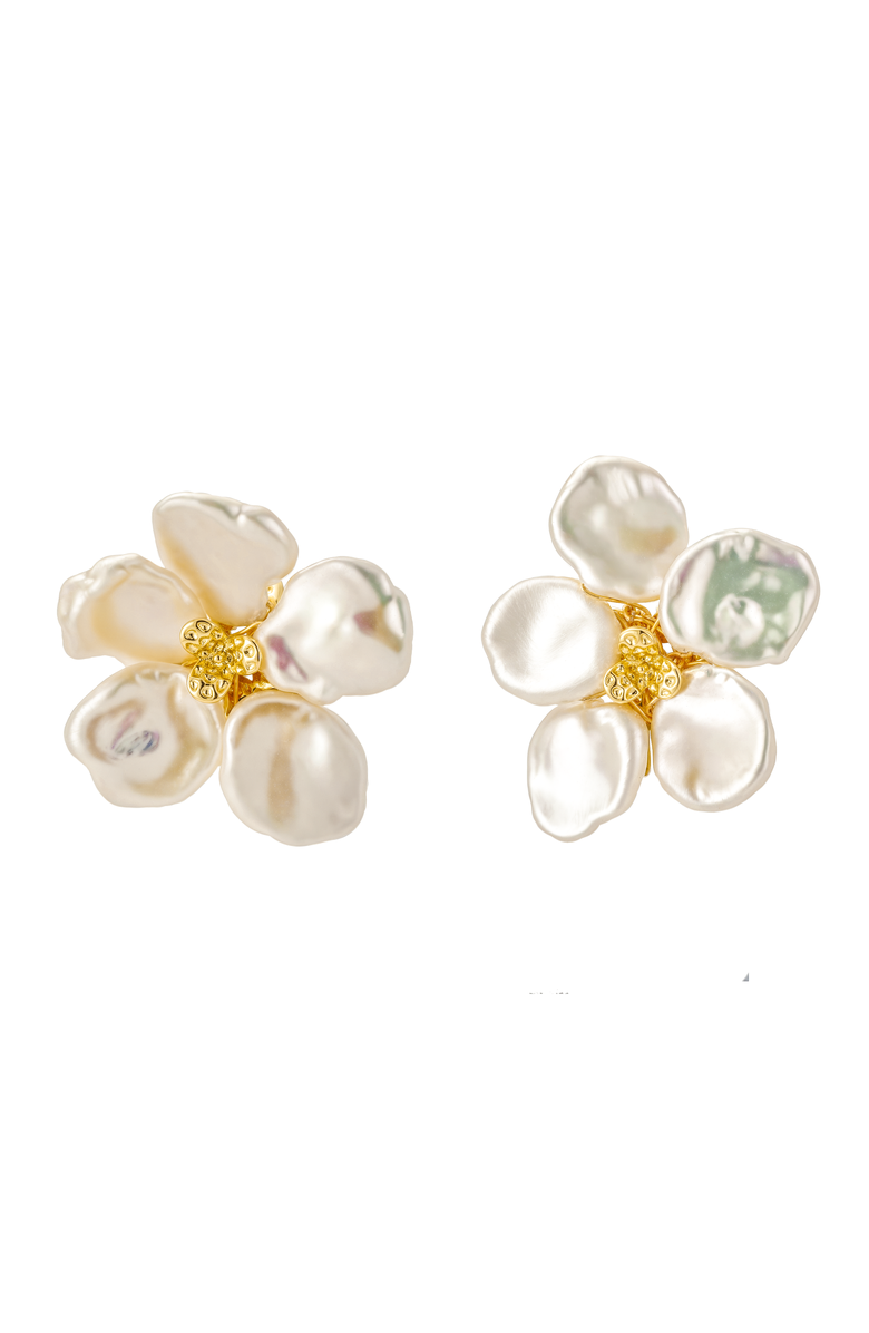 Untamed Petals Elodie Baroque Stud Earrings, Main, color, Gold