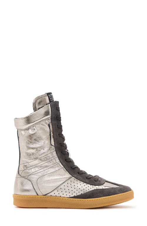 Allsaints Louise High Top Sneaker In Gunmetal Grey