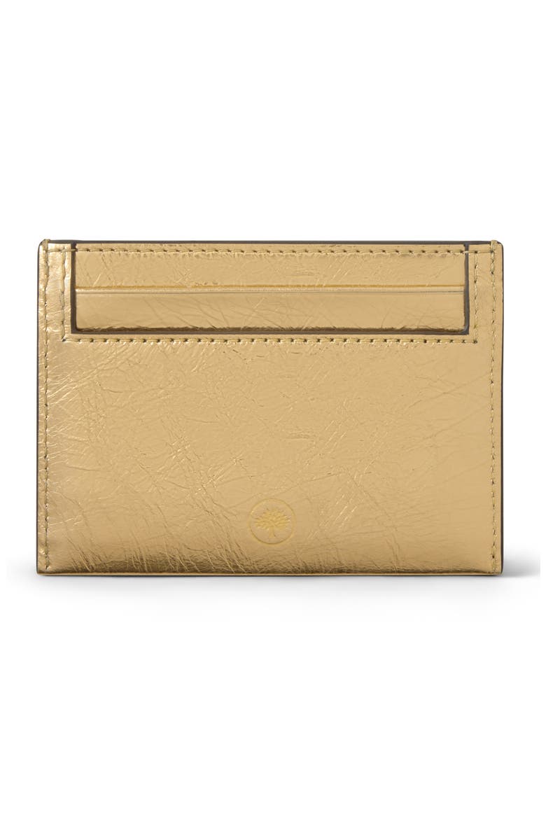Crinkled Metallic Leather Card Case, Alternate, color, SOMERSET GOLD
