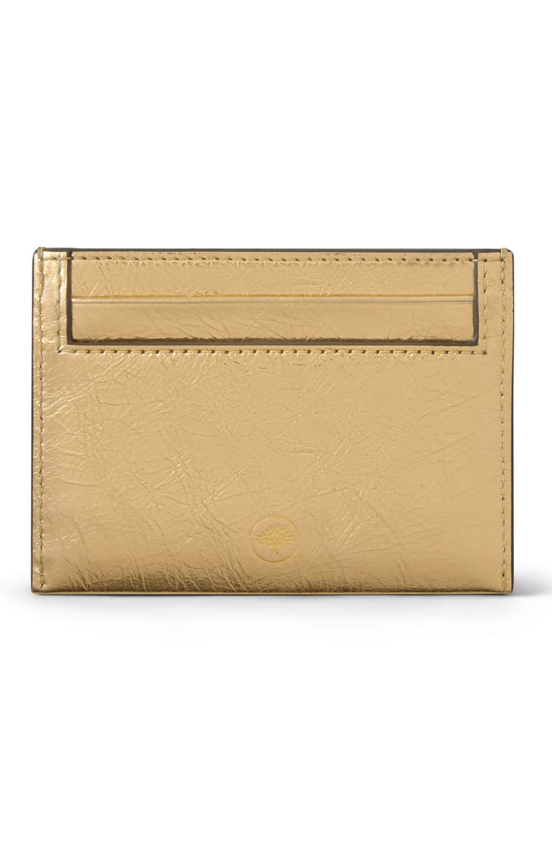 Mulberry Crinkled Metallic Leather Card Case, Alternate, color, Somerset Gold