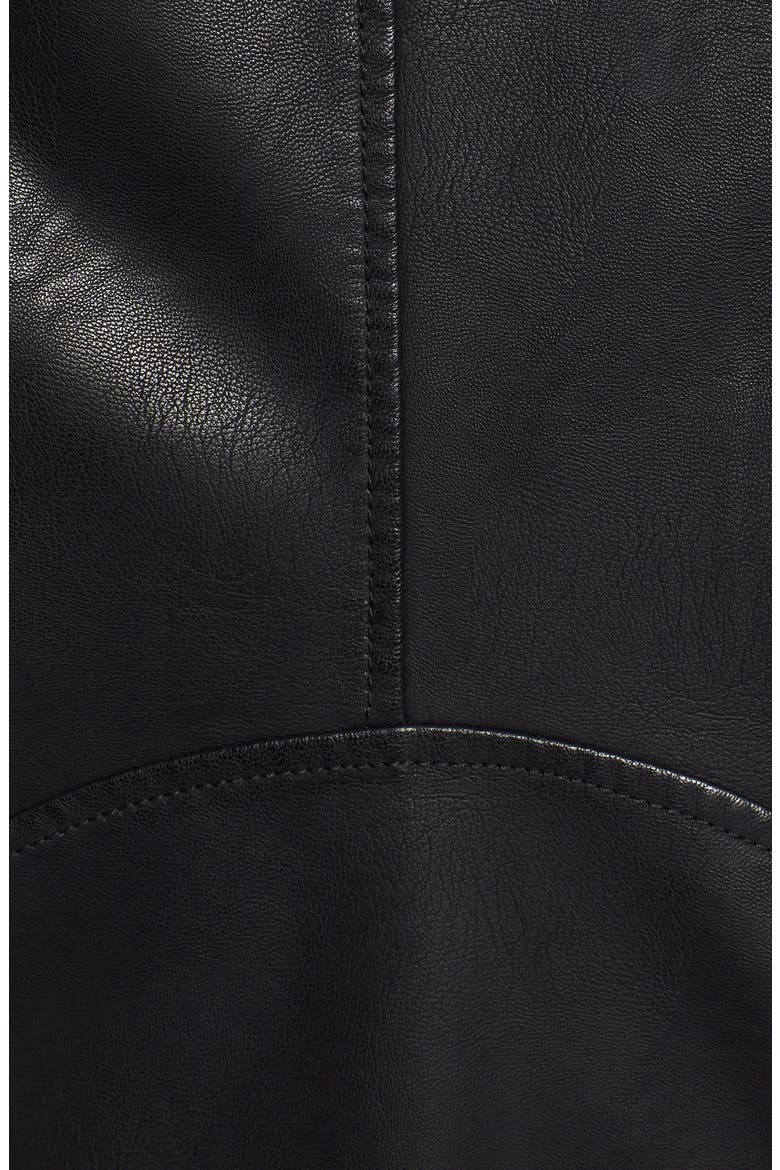 Levi's® Quilt Detail Faux Leather Racer Jacket, Alternate, color, BLACK