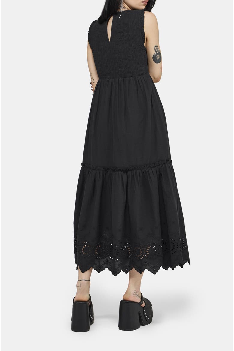Noirette Broderie Midi Dress, Alternate, color, Black