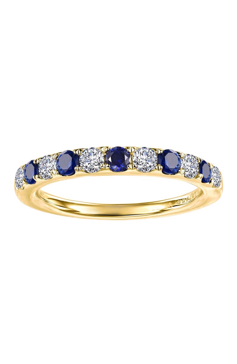 Lafonn Gold Plated September Lab Grown Sapphire Birthstone Band Ring, Main, color,