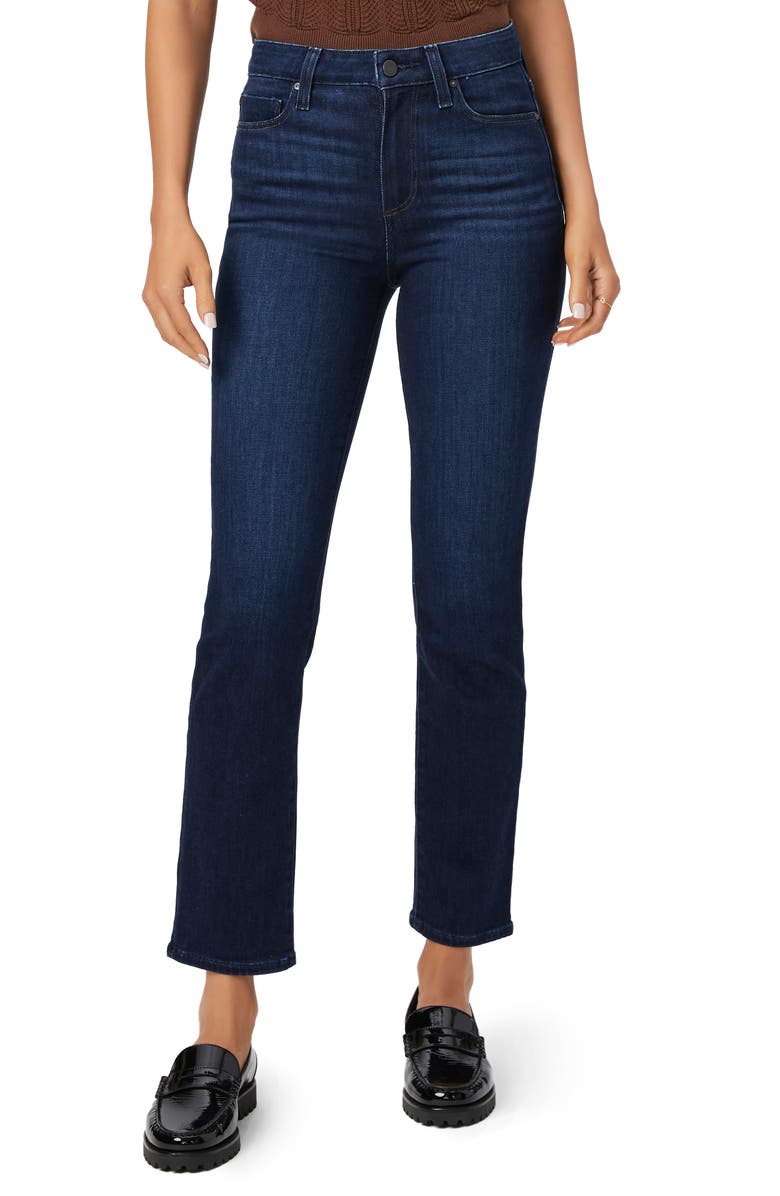 PAIGE Cindy High Waist Straight Leg Jeans, Main, color, Starboard