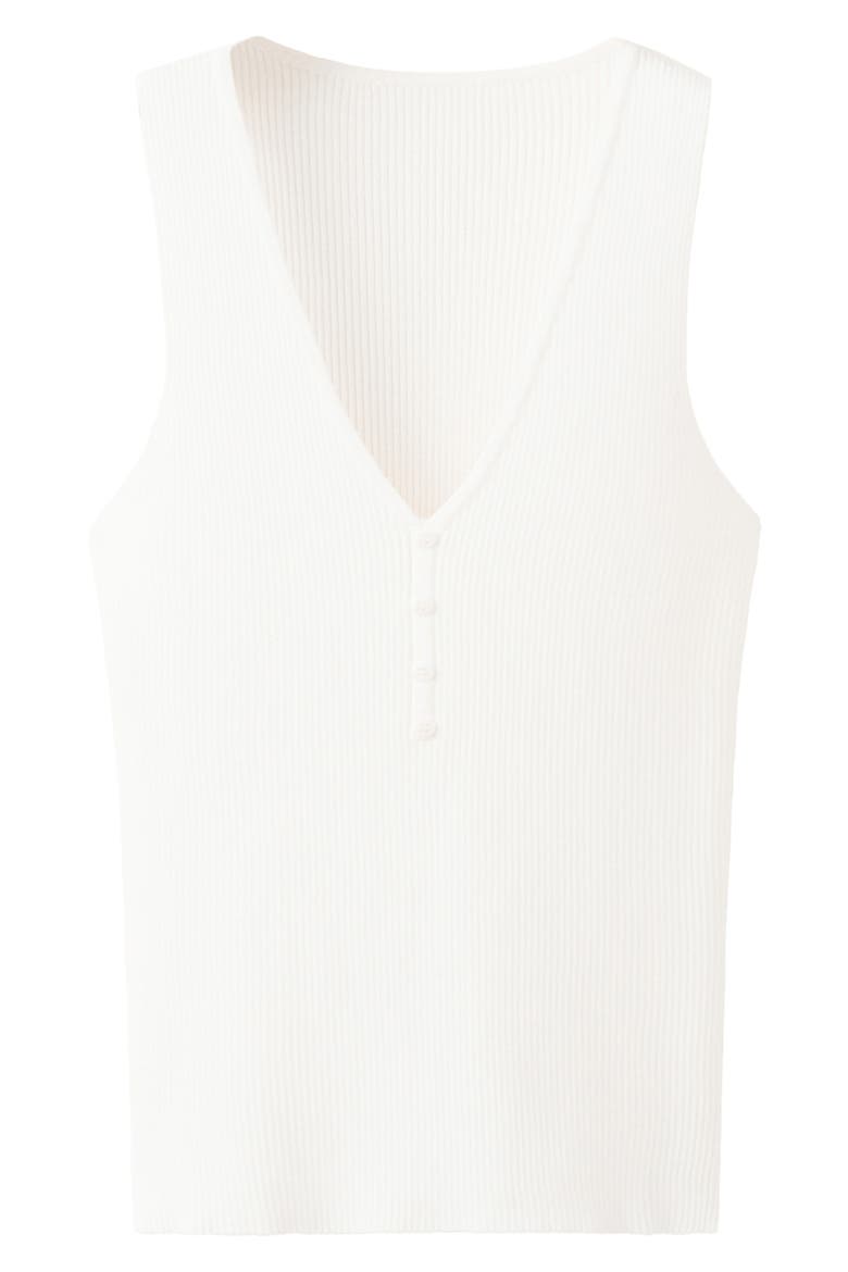 Button Sleeveless Rib Sweater, Alternate, color, ECRU