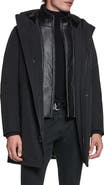 KARL LAGERFELD PARIS Faux Shearling Parka with Removable Bib