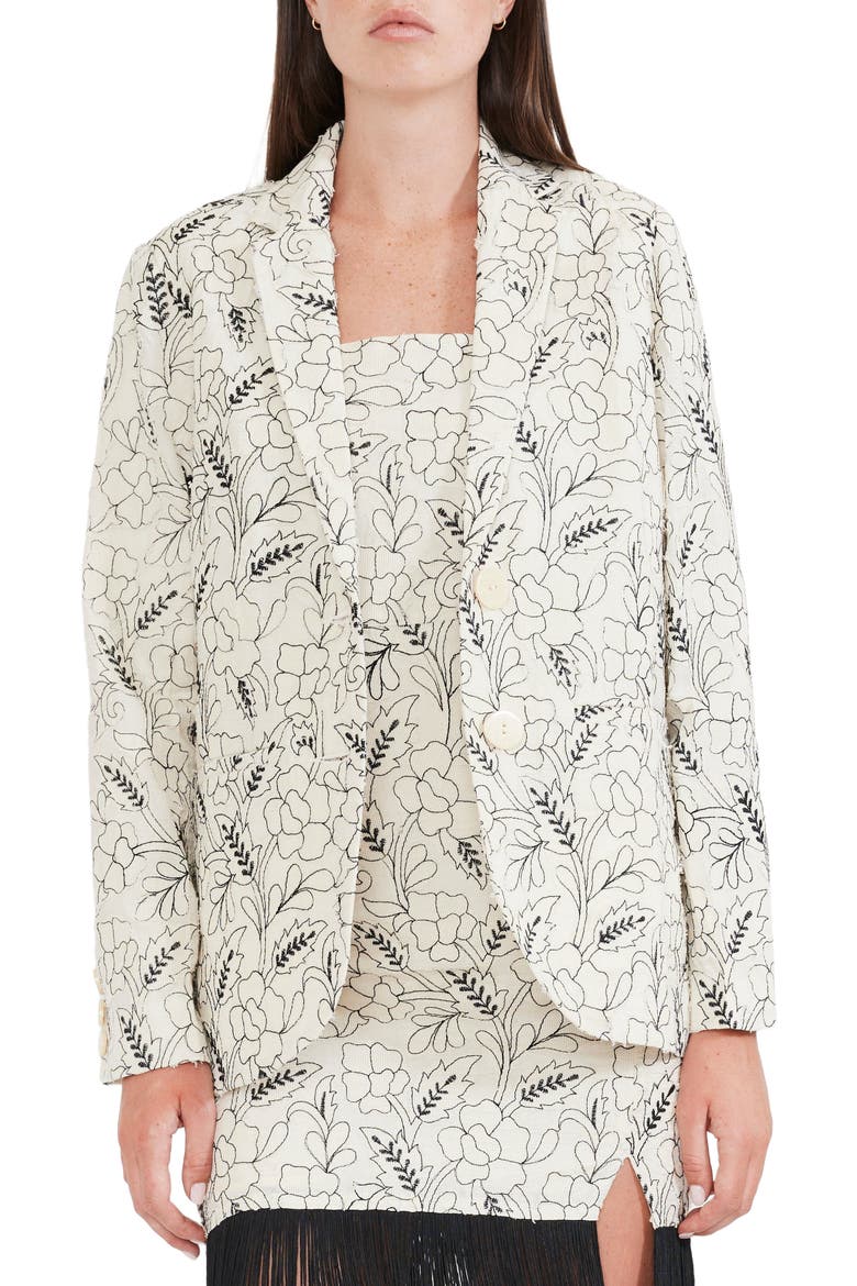 Doris Embroidered Blazer, Main, color, Floral Outline Embroidery