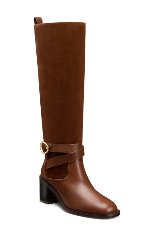 Stuart Weitzman Esme Belted Zip Boot In Brown