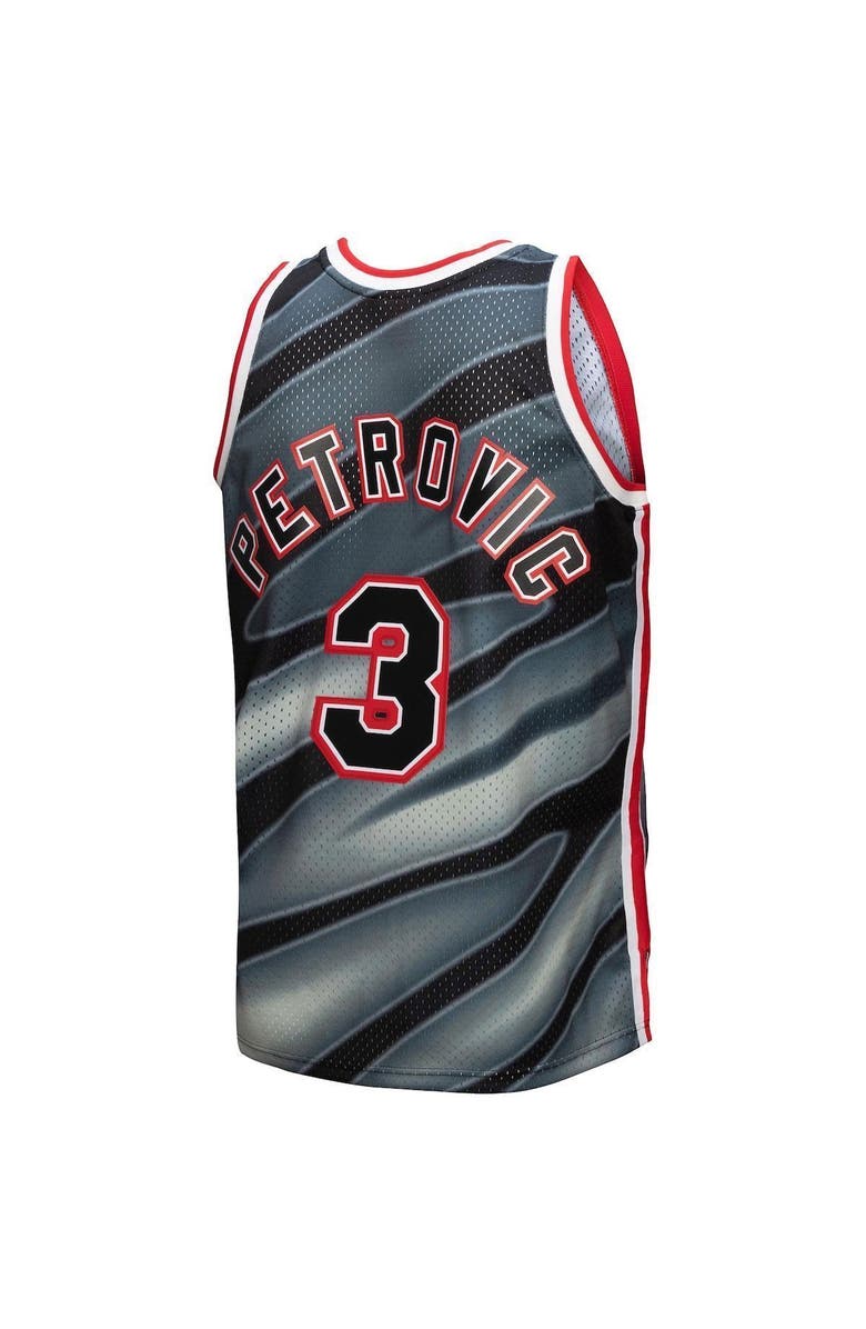 Mitchell & Ness Men's Mitchell & Ness Drazen Petrovic Black New Jersey Nets 1990/91 Hardwood Classics Reload 3.0 Swingman Jersey, Alternate, color, 