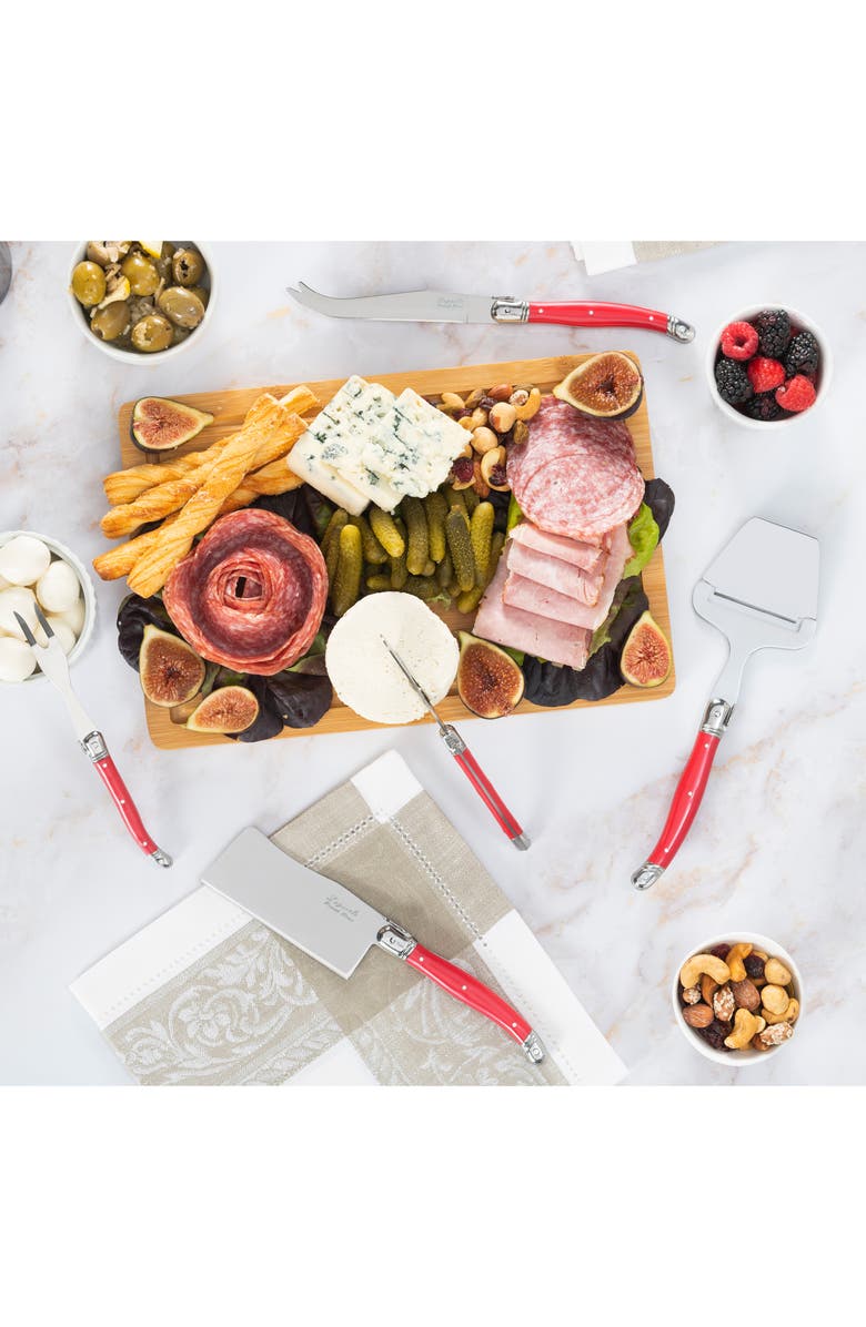 FRENCH HOME 5-Piece Assorted Cheese Knife Set, Alternate, color, Red