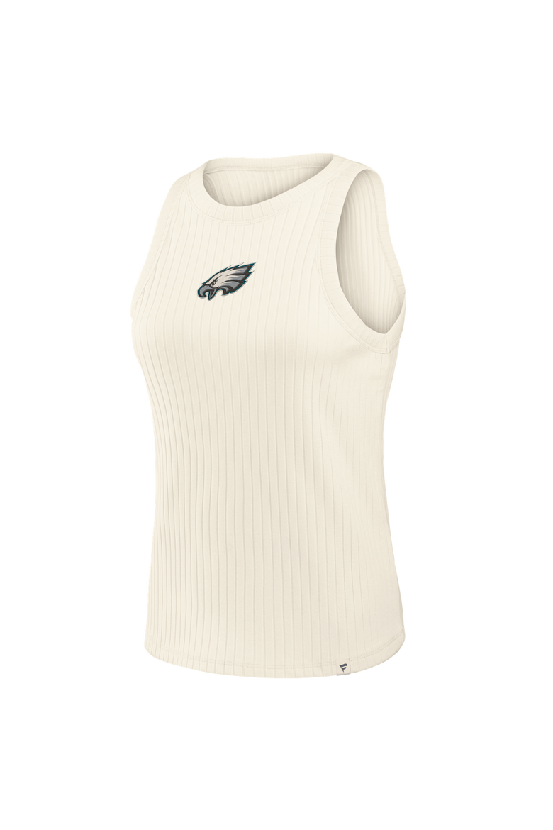 Women's Fanatics Cream Philadelphia Eagles Star Play Tri-Blend Ribbed Tank Top, Alternate, color, Cream