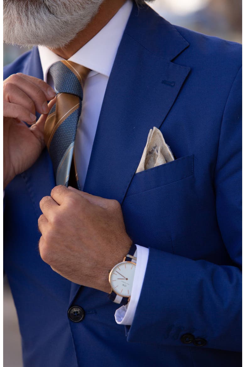 Ferrari - Extra Long Silk Jacquard Tie for Men, Alternate, color, Blue and Copper