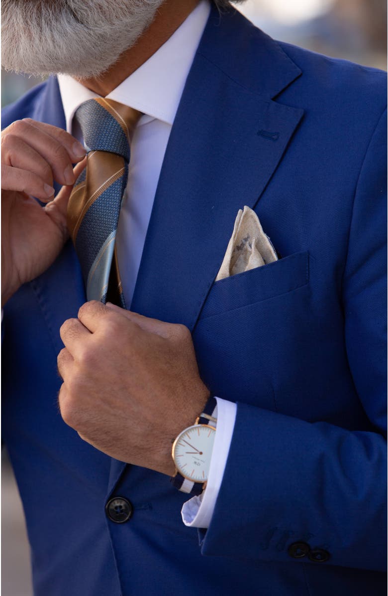 Elizabetta Ferrari - Silk Jacquard Tie for Men, Alternate, color, Blue And Copper