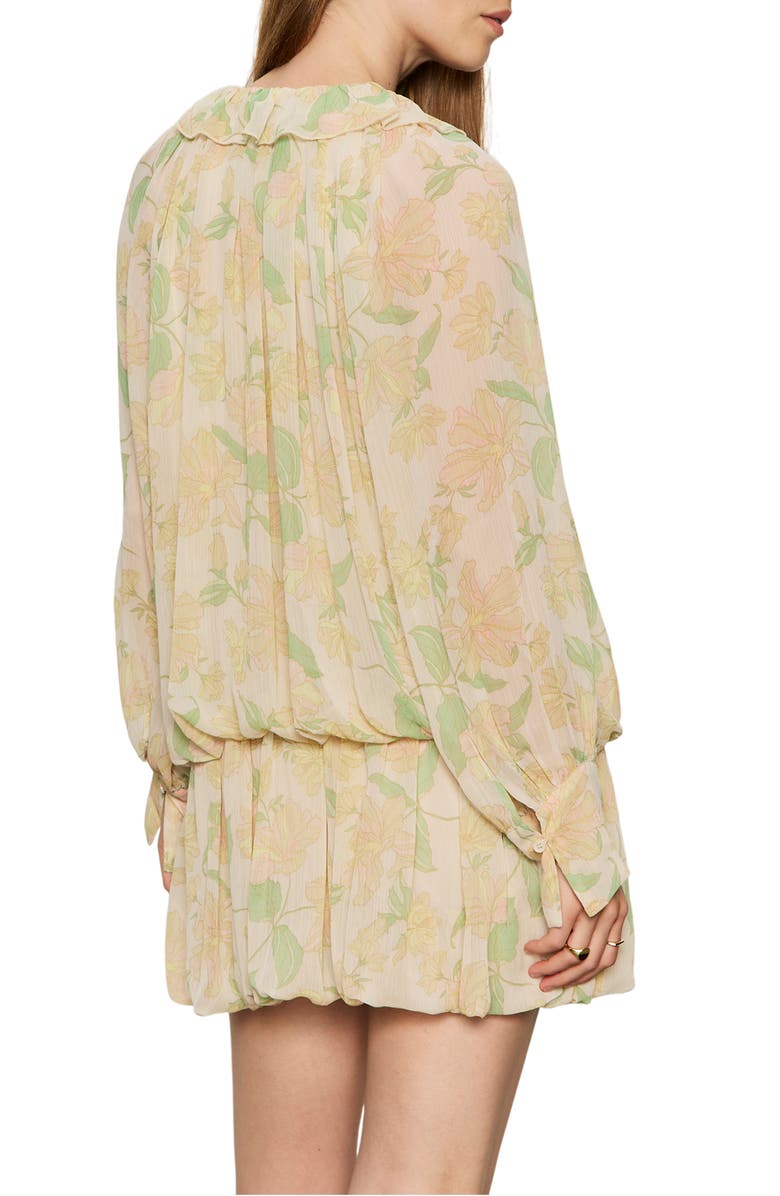 Sanctuary Floral Print Long Sleeve Minidress, Alternate, color, Gentle Lily Yellow