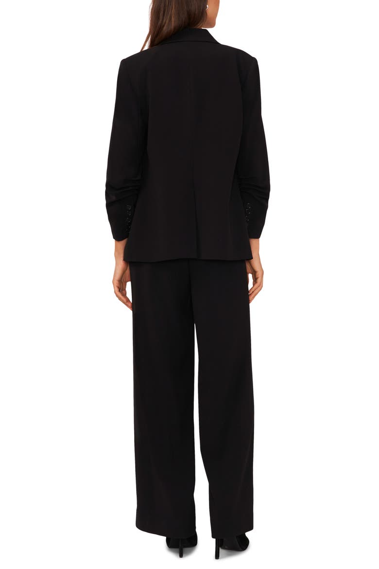 Scrunch Sleeve Double Breasted Blazer, Alternate, color, RICH BLACK 060