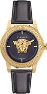 Versace Medusa Deco Leather Strap Watch, 38mm