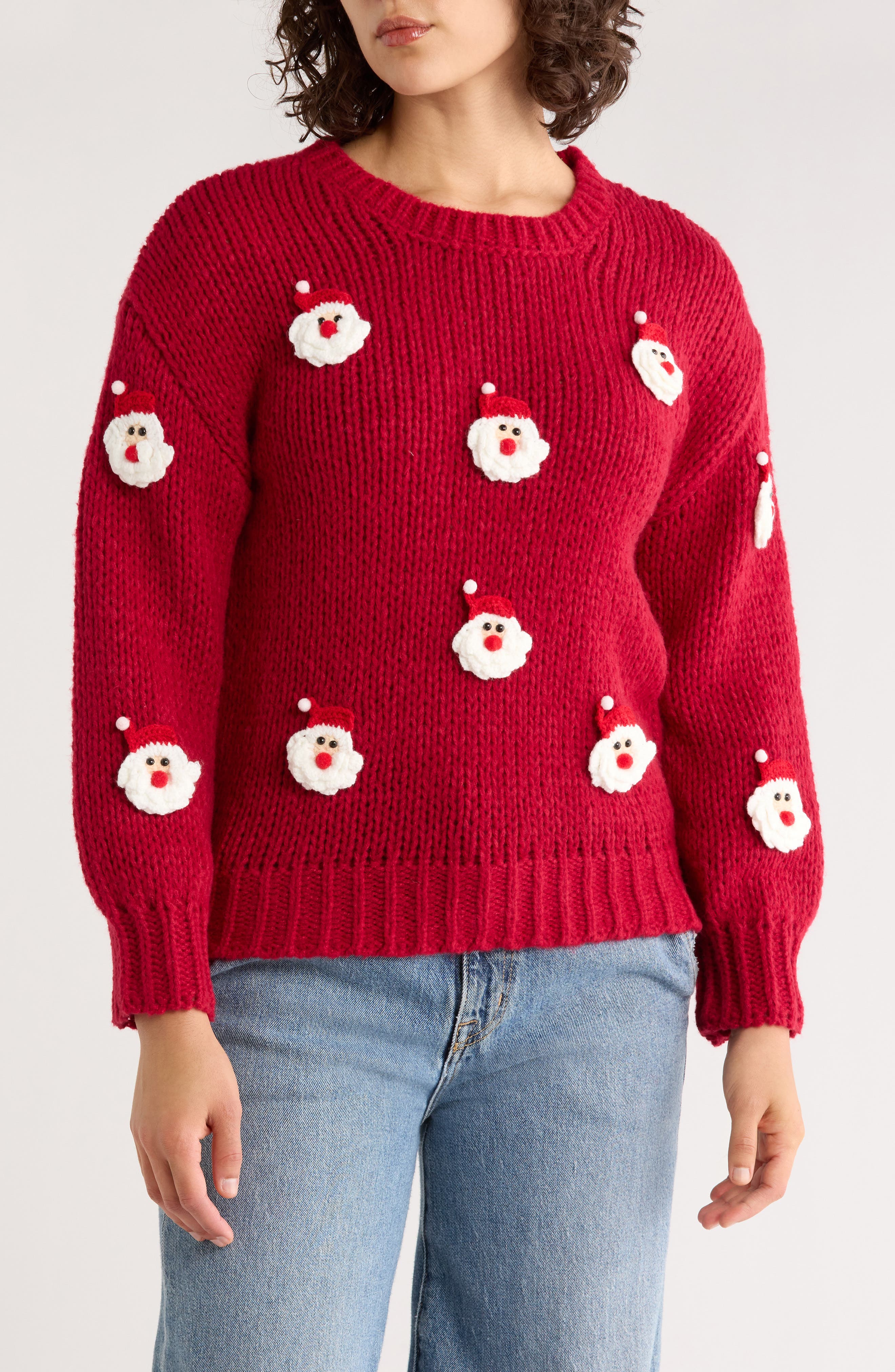 Roffe Accessories Embroidered Santa Claus Sweater