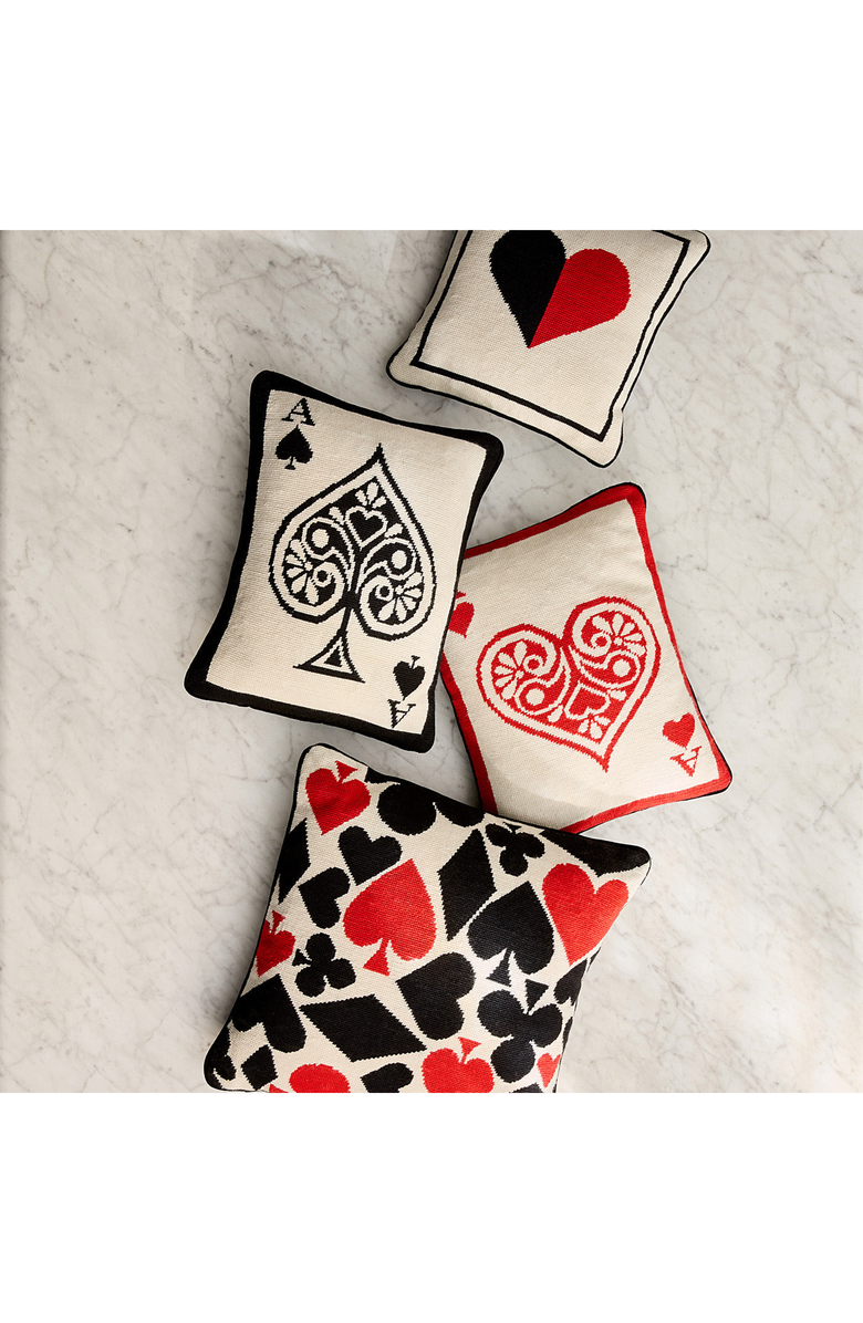 Jonathan Adler Hearts Needlepoint Pillow, Alternate, color, Ivory