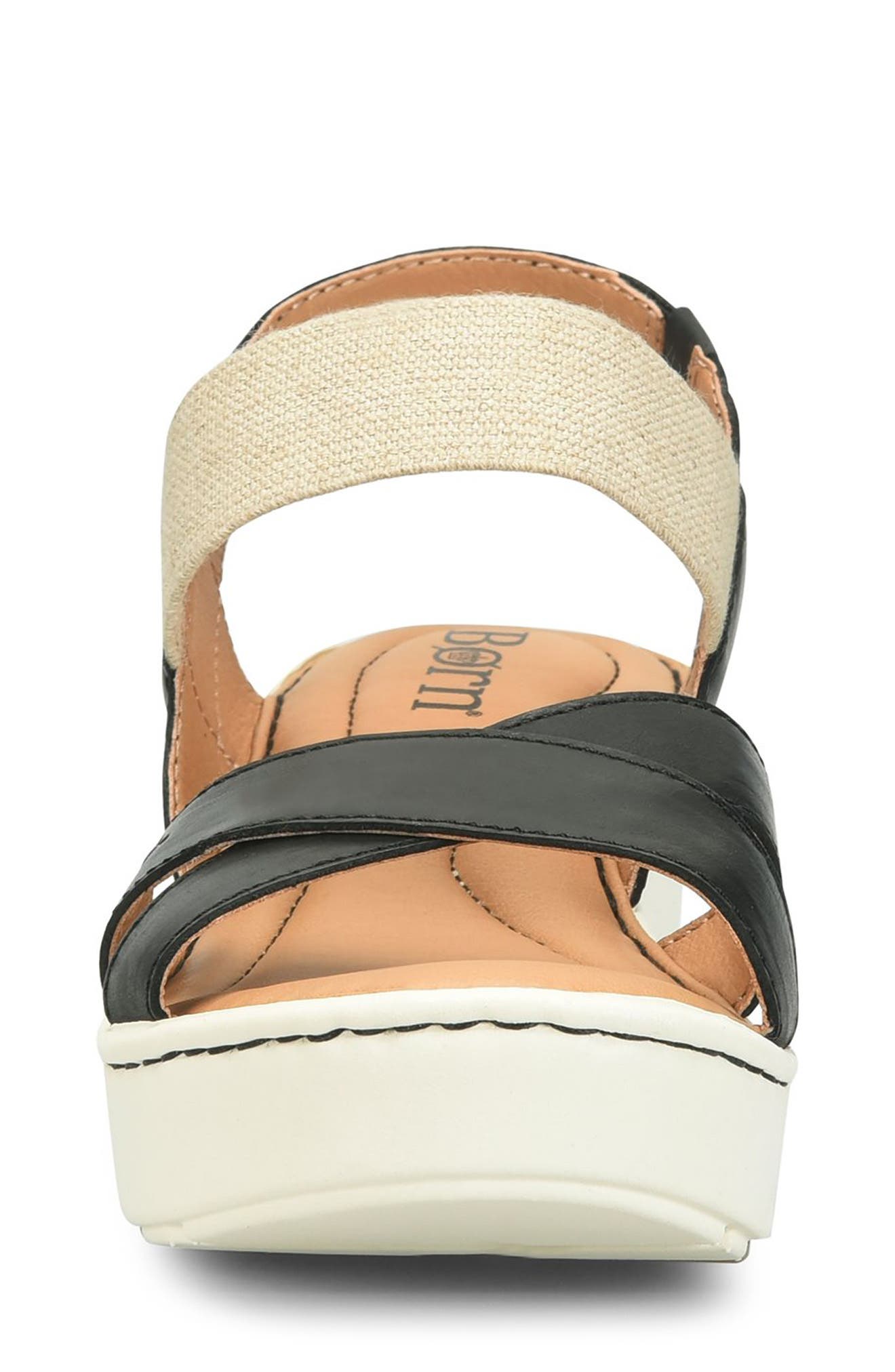Børn Gila Platform Wedge Slingback Sandal, Alternate, color, Black Leather
