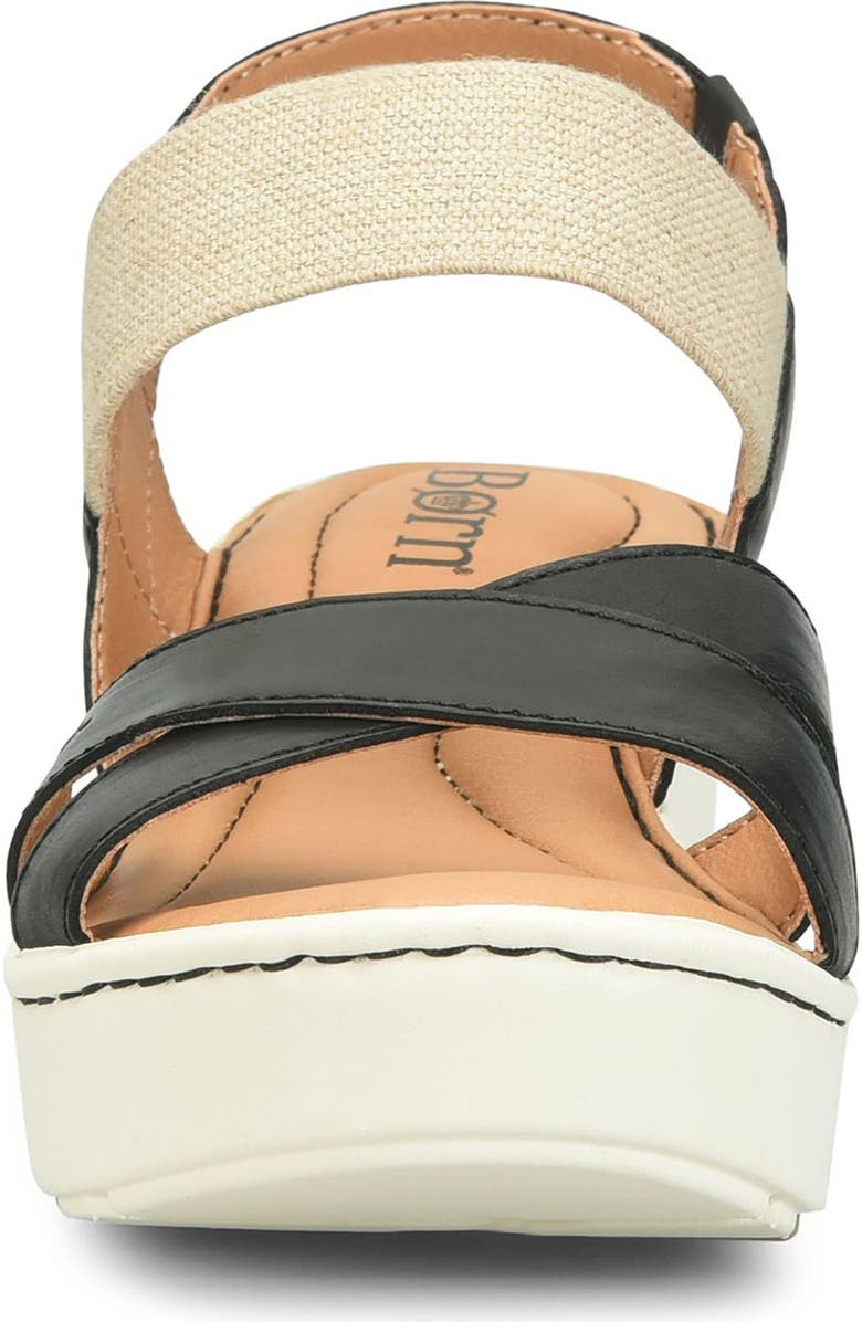 Børn Gila Platform Wedge Slingback Sandal, Alternate, color, Black Leather