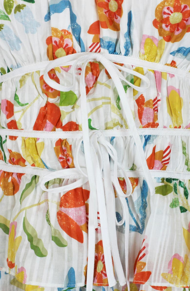 Jessie Zhao New York Flower Land Cotton Viscose Voile Mini Dress, Alternate, color, Green