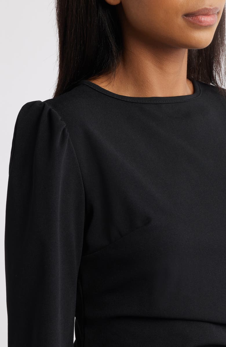 NIKKI LUND Hendrix Pleated Ruffle Long Sleeve Minidress, Alternate, color, Black