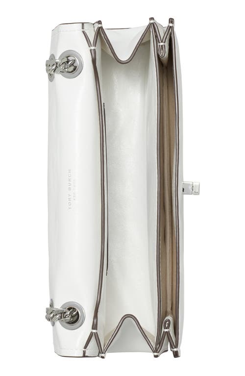Tory Burch Kira Turnlock Leather Convertible Shoulder Bag In White