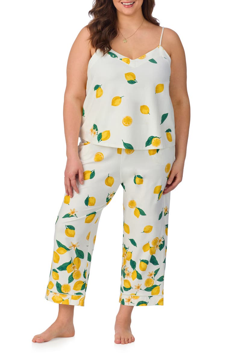 Stretch Organic Cotton Jersey Crop Pajamas, Alternate, color, MAIN SQUEEZE BORDER