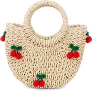 Petit Moments Cherry Straw Top Handle Bag