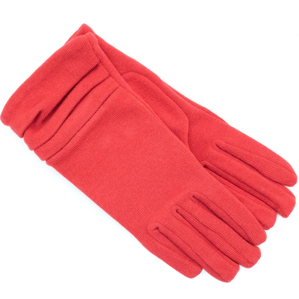 Portolano Ruched Gloves In Red
