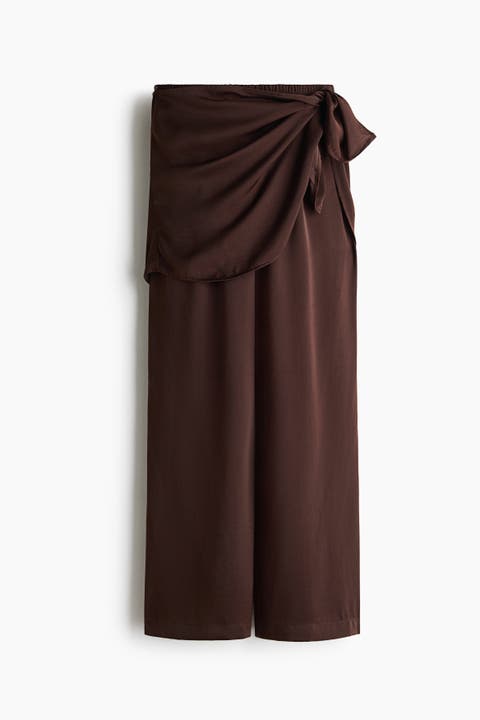 Scarf-detail Chiffon Trousers